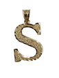 10kt Real Gold Initials Block Letter A - Z Pendant