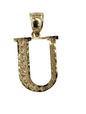 10kt Real Gold Initials Block Letter A - Z Pendant