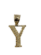 10kt Real Gold Initials Block Letter A - Z Pendant