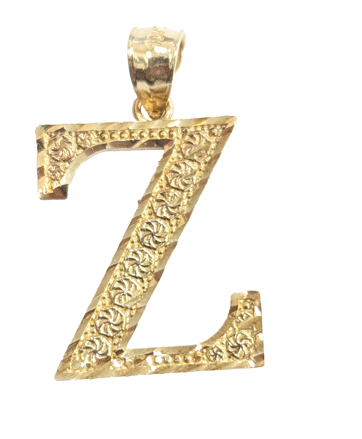 10kt Real Gold Initials Block Letter A - Z Pendant