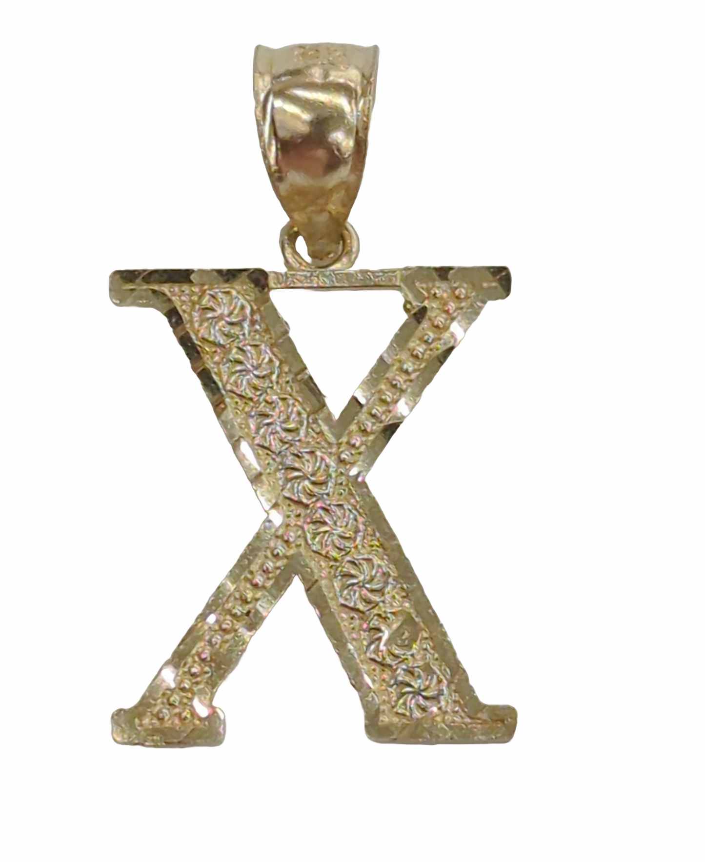 10kt Real Gold Initials Block Letter A - Z Pendant