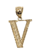 10kt Real Gold Initials Block Letter A - Z Pendant