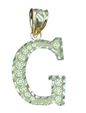 10kt Real Gold Initials Block Letter A - Z Pendant