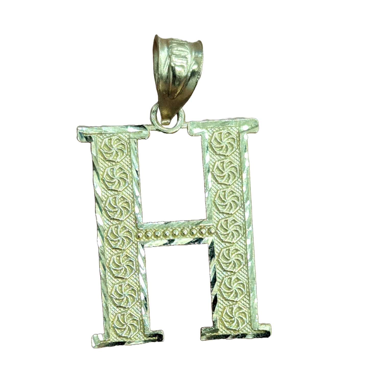 10kt Real Gold Initials Block Letter A - Z Pendant