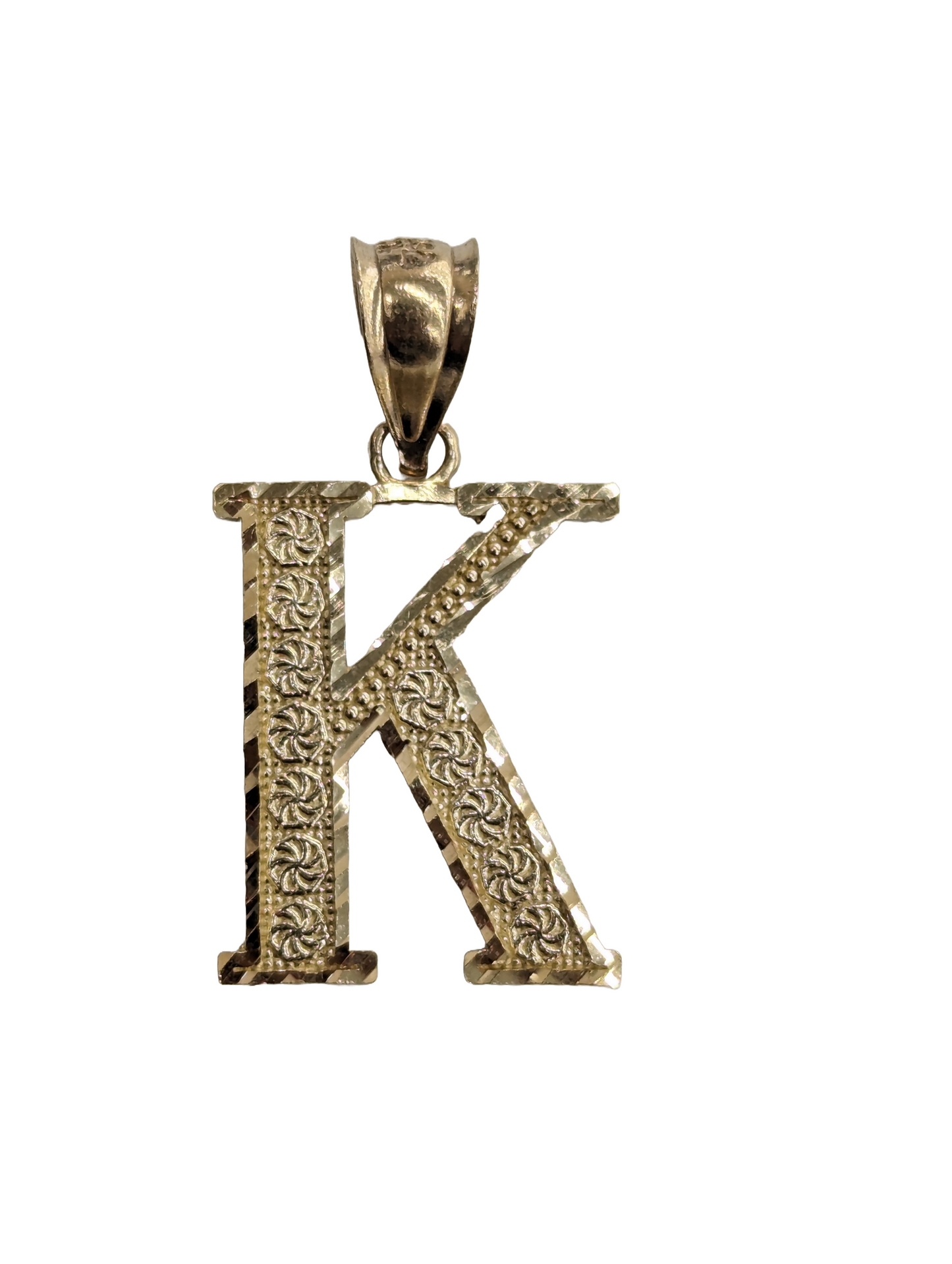 10kt Real Gold Initials Block Letter A - Z Pendant