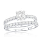 Sterling Silver 6mm Round Solitaire CZ 2-PC Engagement Ring