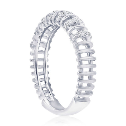 Sterling Silver, 5mm Wire Design CZ Ring