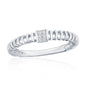 Sterling Silver, Pave CZ Wire Design Ring