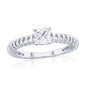 Sterling Silver, Square CZ Wire Design Ring