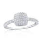 Sterling Silver, Square Pave CZ Ring