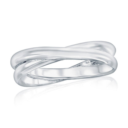 Sterling Silver, Polished 'X' Design Ring