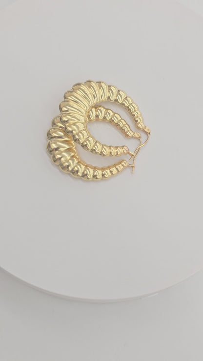 10KT REAL GOLD SHRIMP STYLE HOOP EARRING FOR WOMEN
