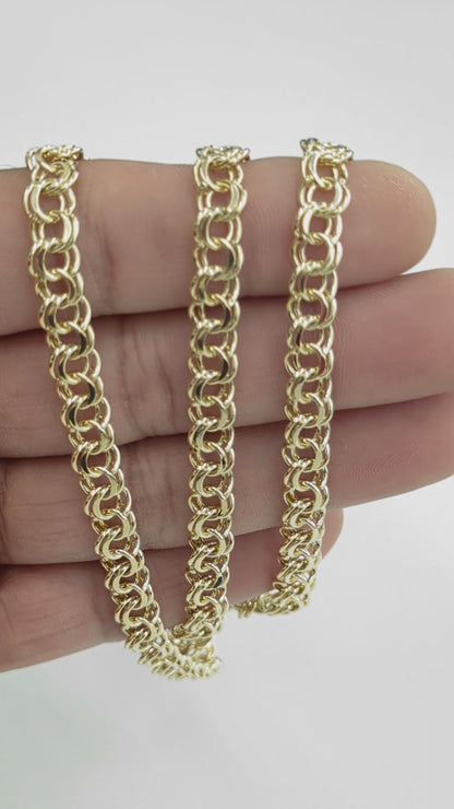 10kt Real Solid Gold Chino link Chain 7mm