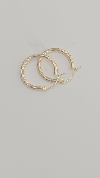 14K REAL GOLD HOOP EARRING FOR WOMEN