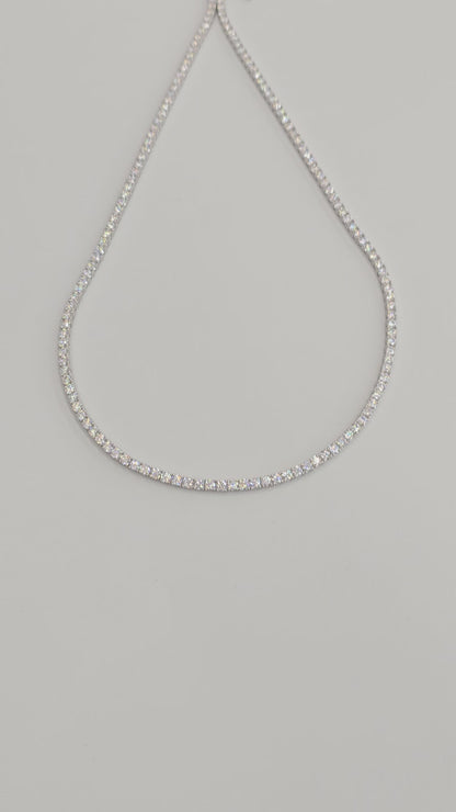 925 STERLING SILVER MOISSANITE DIAMOND TENNIS CHAIN 3.2MM