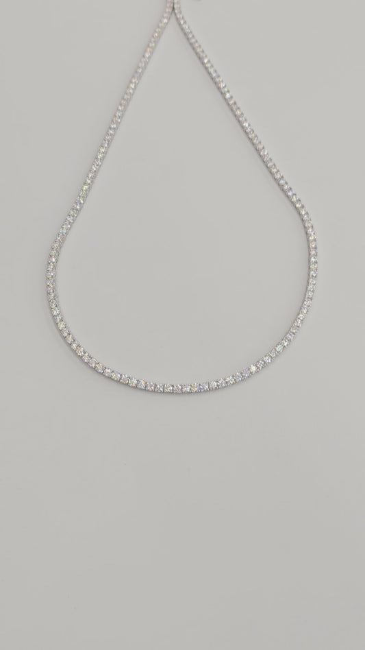 925 STERLING SILVER MOISSANITE DIAMOND TENNIS CHAIN 3.2MM