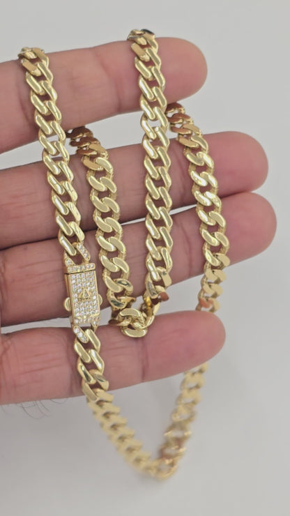 10KT REAL GOLD MONACO STYLE CHAIN 7.25 MM