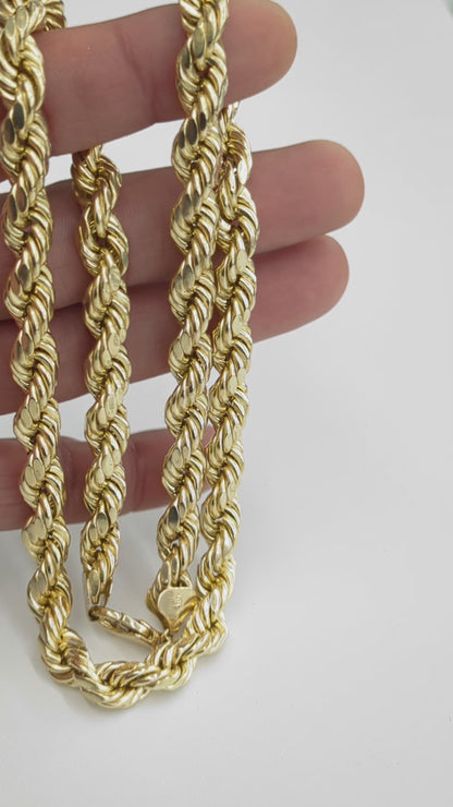 10kt Real Gold Rope Chain 9mm