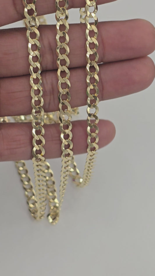 10KT REAL GOLD SOLID CUBAN CURB CHAIN 6MM FOR MEN AND WOMEN