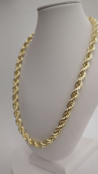 10kt Real Gold Rope Chain 7.8 mm