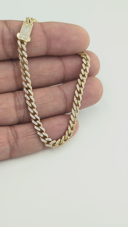 14KT REAL GOLD MIAMI CUBAN BRACELET