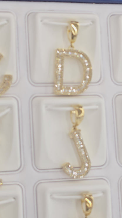 REAL DIAMOND 10KT GOLD BLOCK LETTER INITIAL A TO Z FOR MEN AND WOMEN