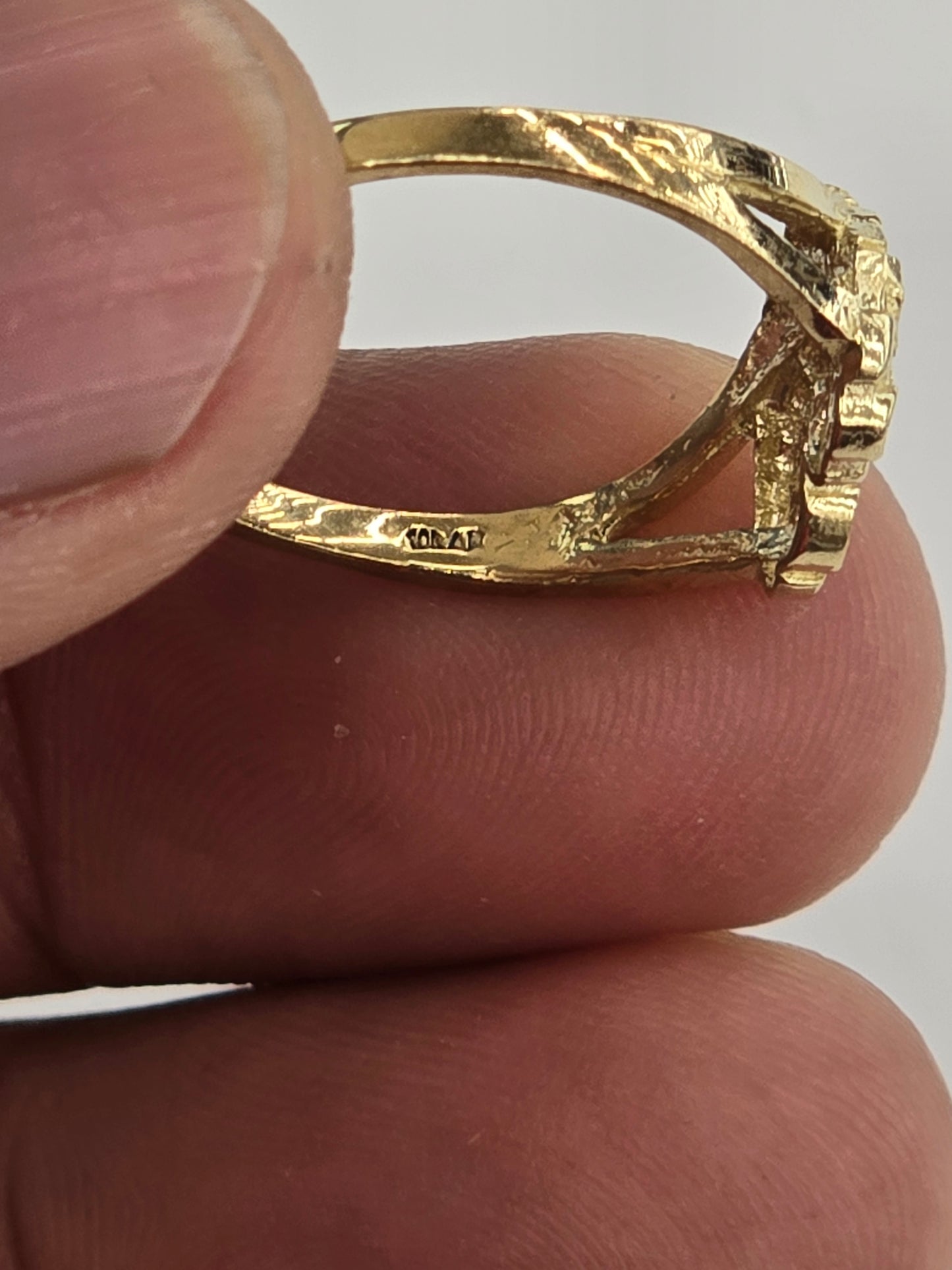 10KT REAL GOLD HEART NUGGET RING