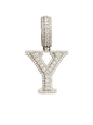 925 Sterling Silver Moissanite Diamond Initial A to Z Pendant