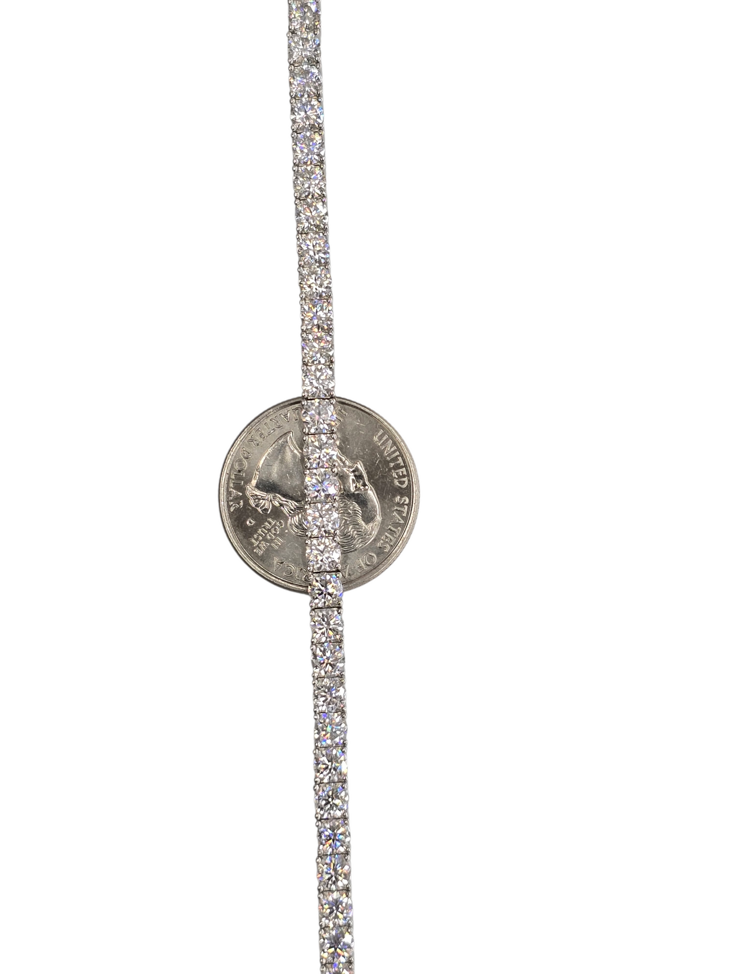 925 STERLING SILVER MOISSANITE DIAMOND TENNIS CHAIN 4MM