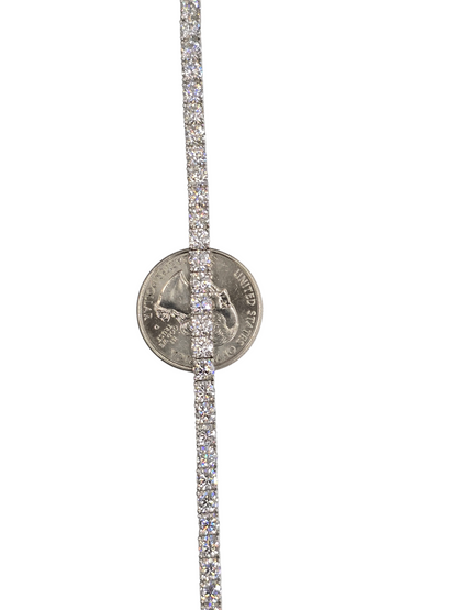 925 STERLING SILVER MOISSANITE DIAMOND TENNIS CHAIN 4MM