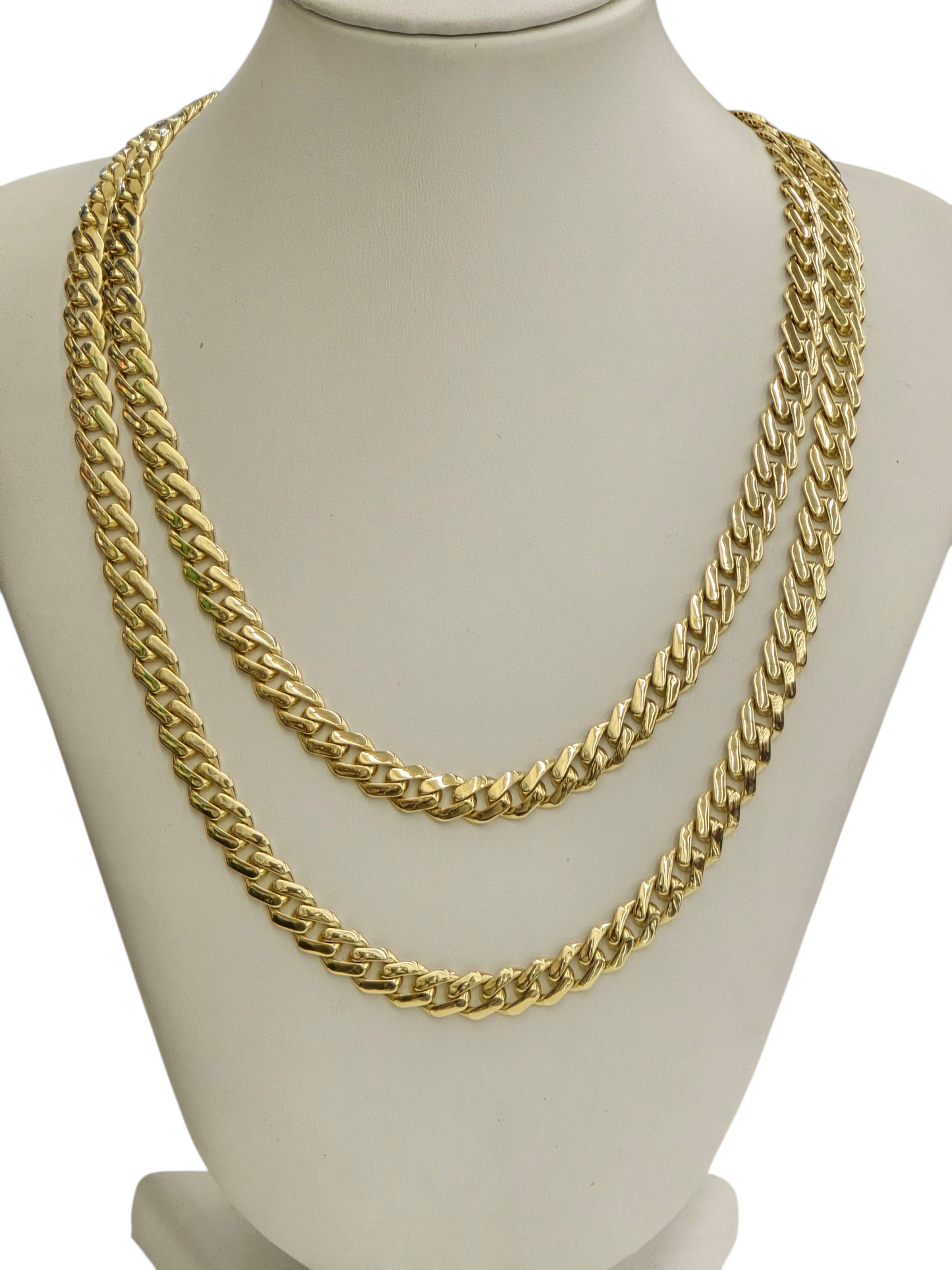 10KT REAL GOLD MONACO STYLE CHAIN 7.25 MM