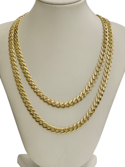 10KT REAL GOLD MONACO STYLE CHAIN 7.25 MM