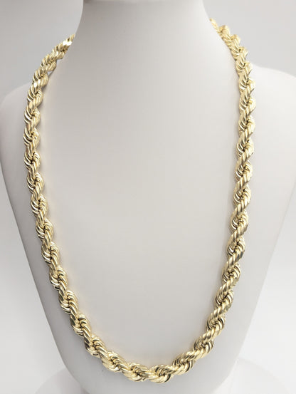 10kt Real Gold Rope Chain 7.8 mm