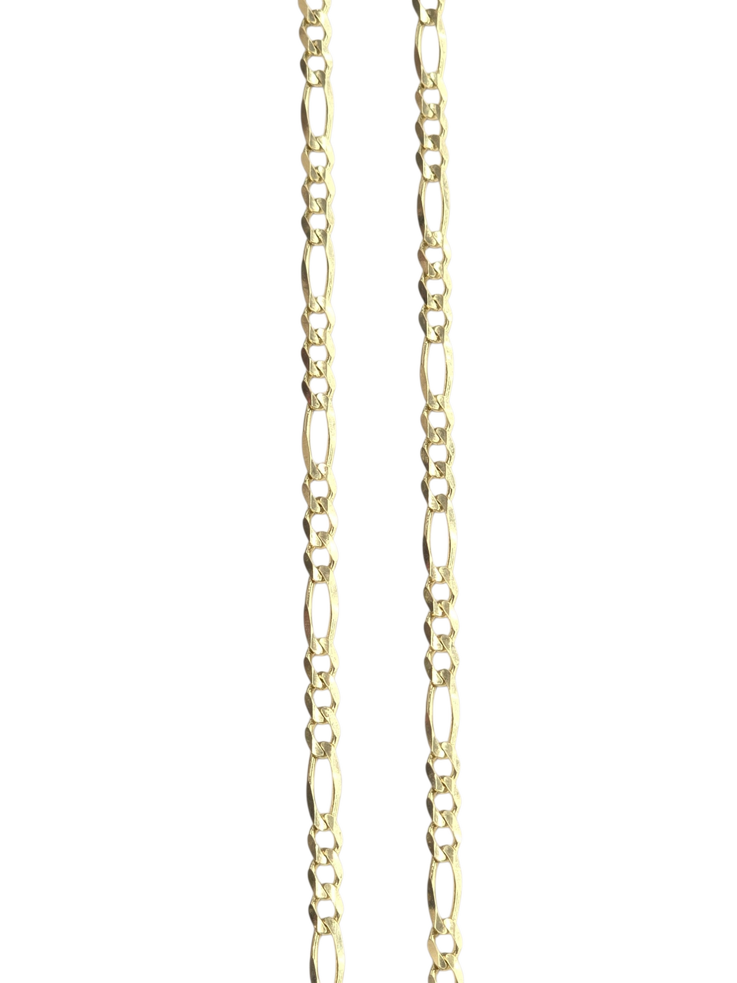 14KT REAL GOLD FIGARO CHAIN 3.1 MM FOR MEN AND WOMEN