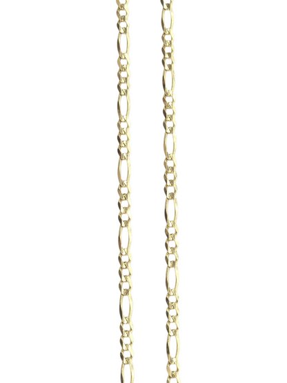 14KT REAL GOLD FIGARO CHAIN 3.1 MM FOR MEN AND WOMEN
