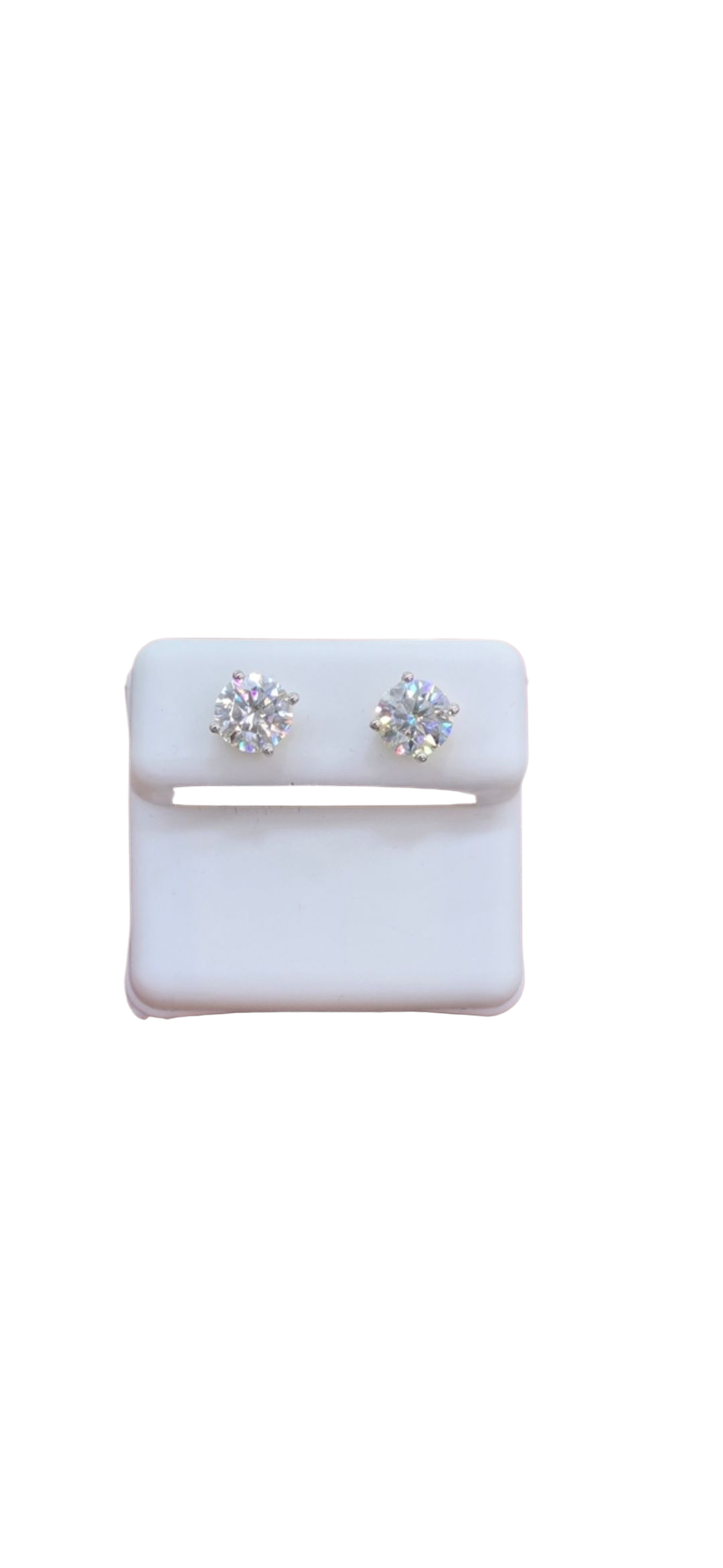 10KT REAL GOLD MOISSANITE DIAMOND STUD EARRING 3CT