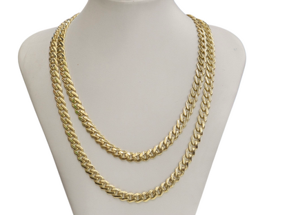 10KT REAL GOLD MONACO STYLE CHAIN 7.25 MM
