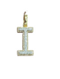 REAL DIAMOND 10KT TWO TONE BLOCK LETTER A- Z PENDANT