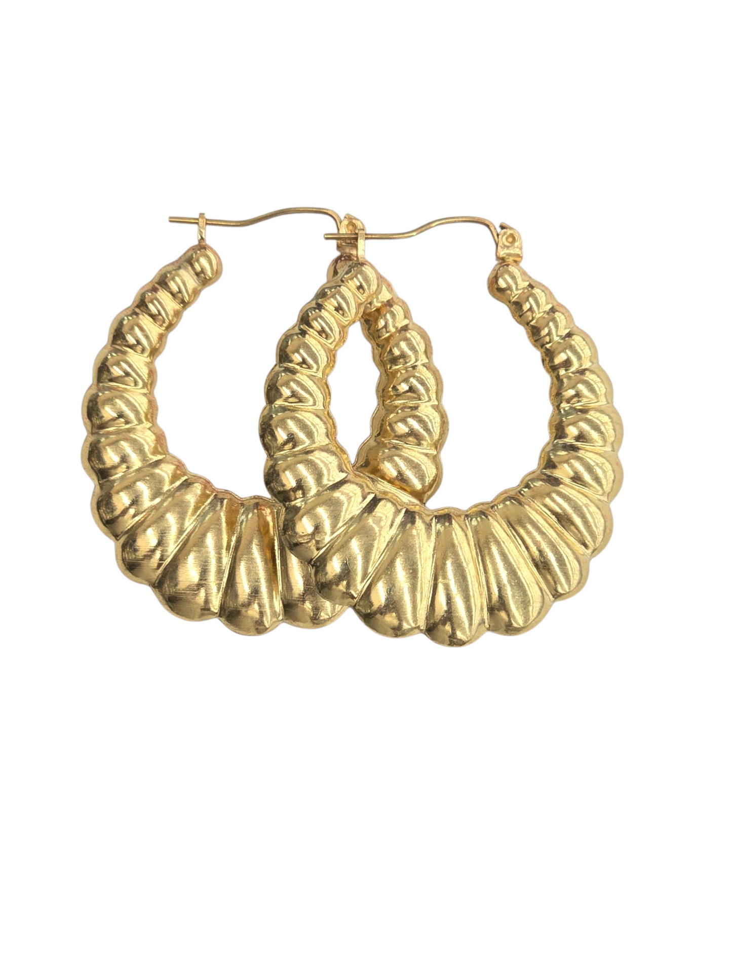 10KT REAL GOLD SHRIMP STYLE HOOP EARRING FOR WOMEN