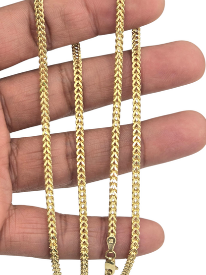 14kt REAL GOLD HOLLOW FRANCO CHAIN 3MM
