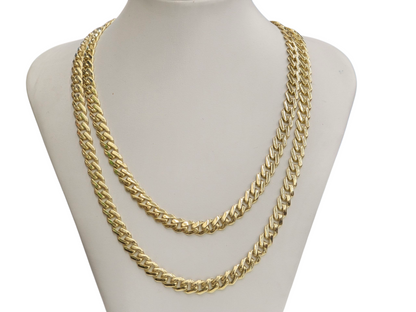 10KT REAL GOLD MONACO STYLE CHAIN 7.25 MM