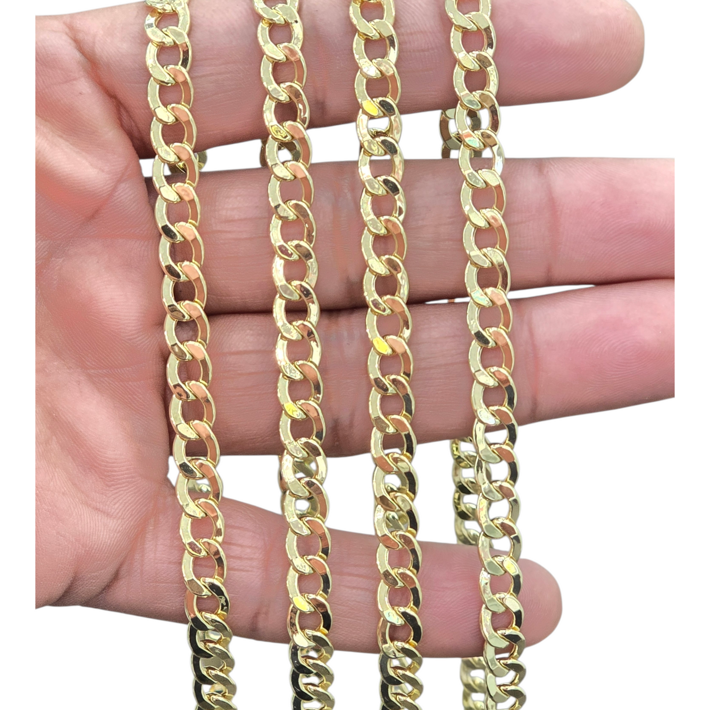 10KT REAL GOLD CUBAN CURB CHAIN 6.5MM