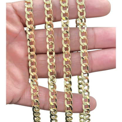 10KT REAL GOLD CUBAN CURB CHAIN 6.5MM