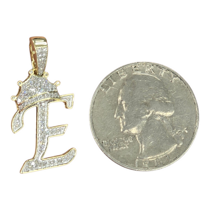 REAL NATURAL DIAMOND 10KT GOLD INITIAL A TO Z PENDANT