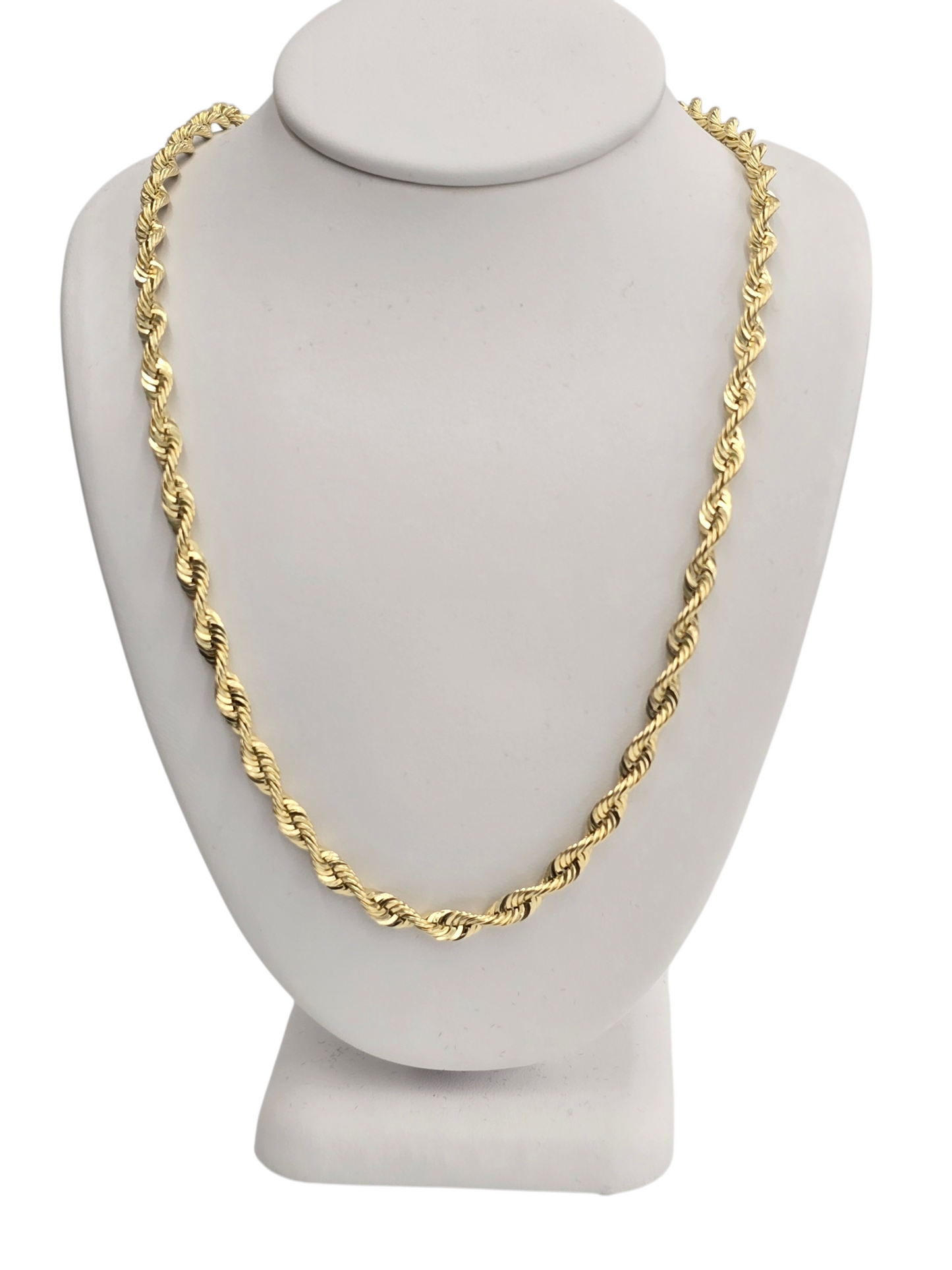 14KT REAL GOLD SPARKLE ROPE CHAIN 4MM