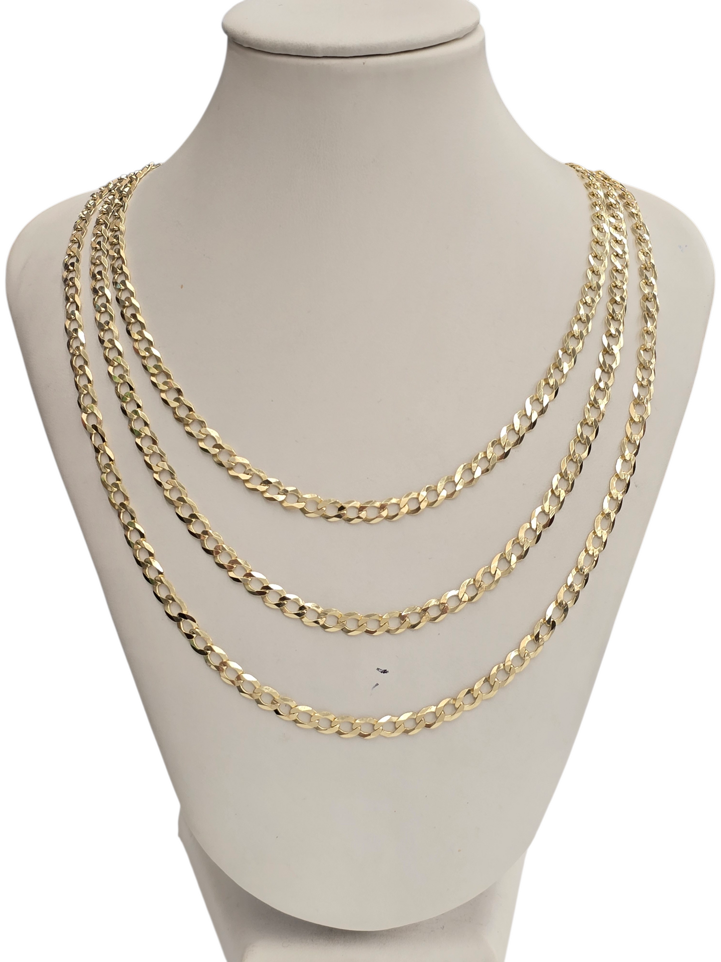 10KT REAL GOLD SOLID CUBAN CURB CHAIN 4.8MM FOR MEN AND WOMEN
