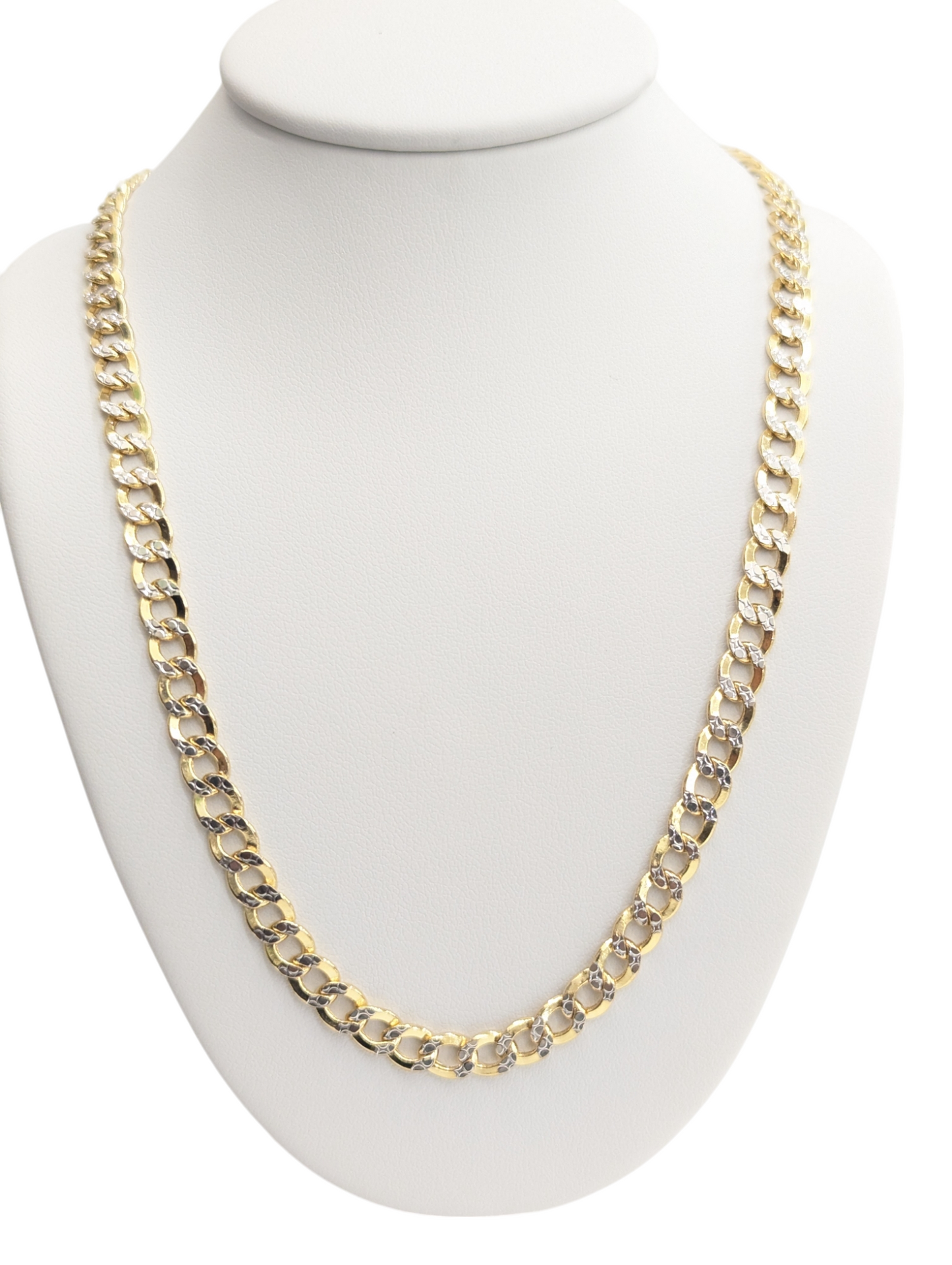 10kt Real Gold Cuban Curb Diamond Cut Chain 5 mm