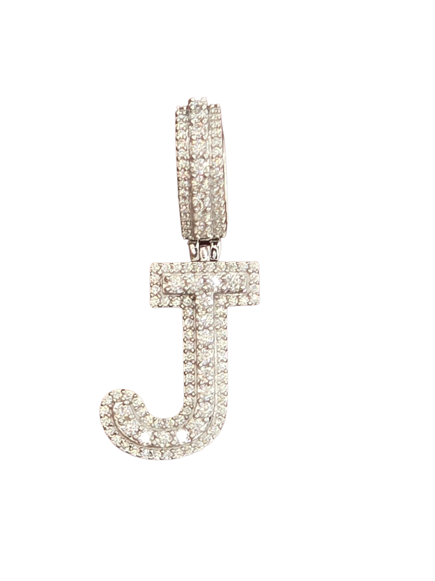 925 Sterling Silver Moissanite Diamond Initial A to Z Pendant