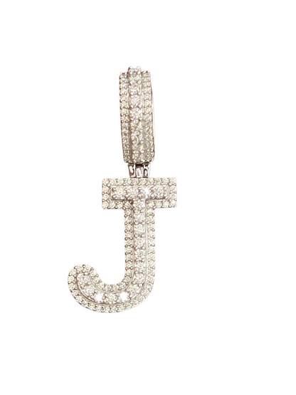 925 Sterling Silver Moissanite Diamond Initial A to Z Pendant