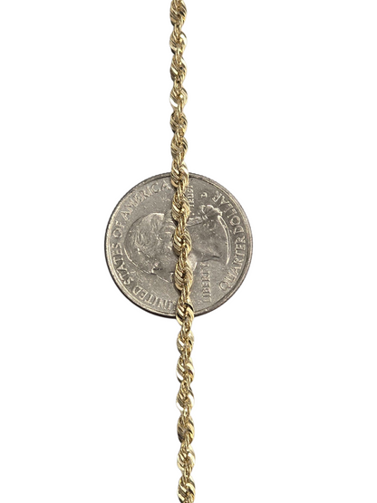 10KT REAL GOLD ROPE CHAIN 3MM FOR MEN AND WOMEN